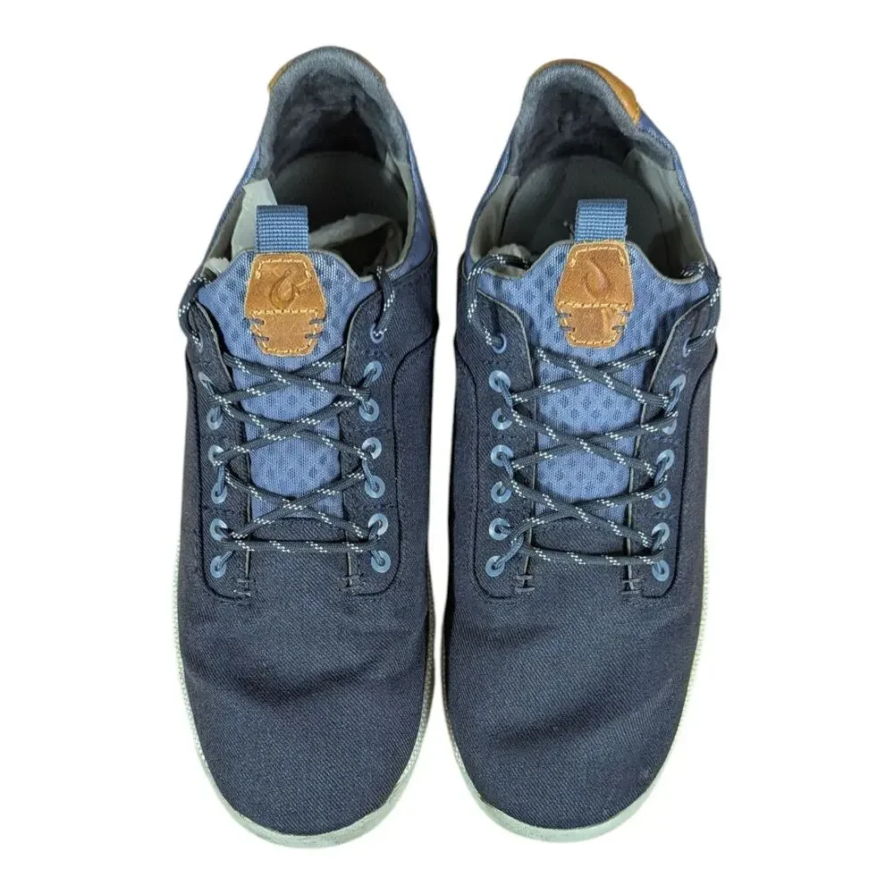 Olukai Mens Shoes Size 9 Navy Blue Brown Palewai Nanea Li Sneakers